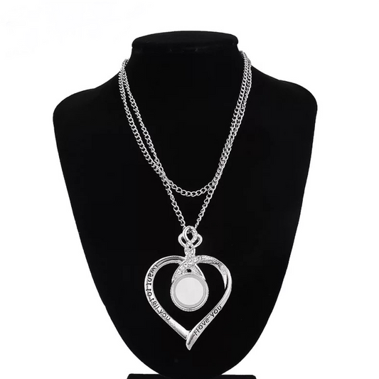 Sublimation Button Snap Heart Necklace We Sub’N