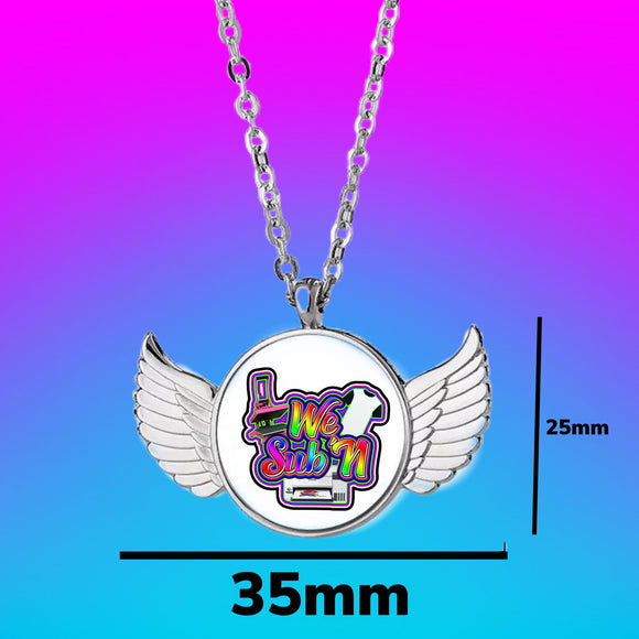 Sublimation Angel wing necklace (small DIME SIZE)