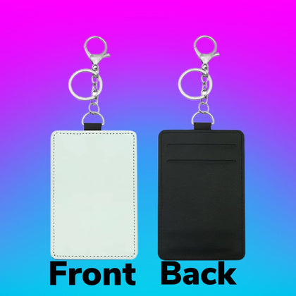 Sublimation Faux LEATHER card holder keychain