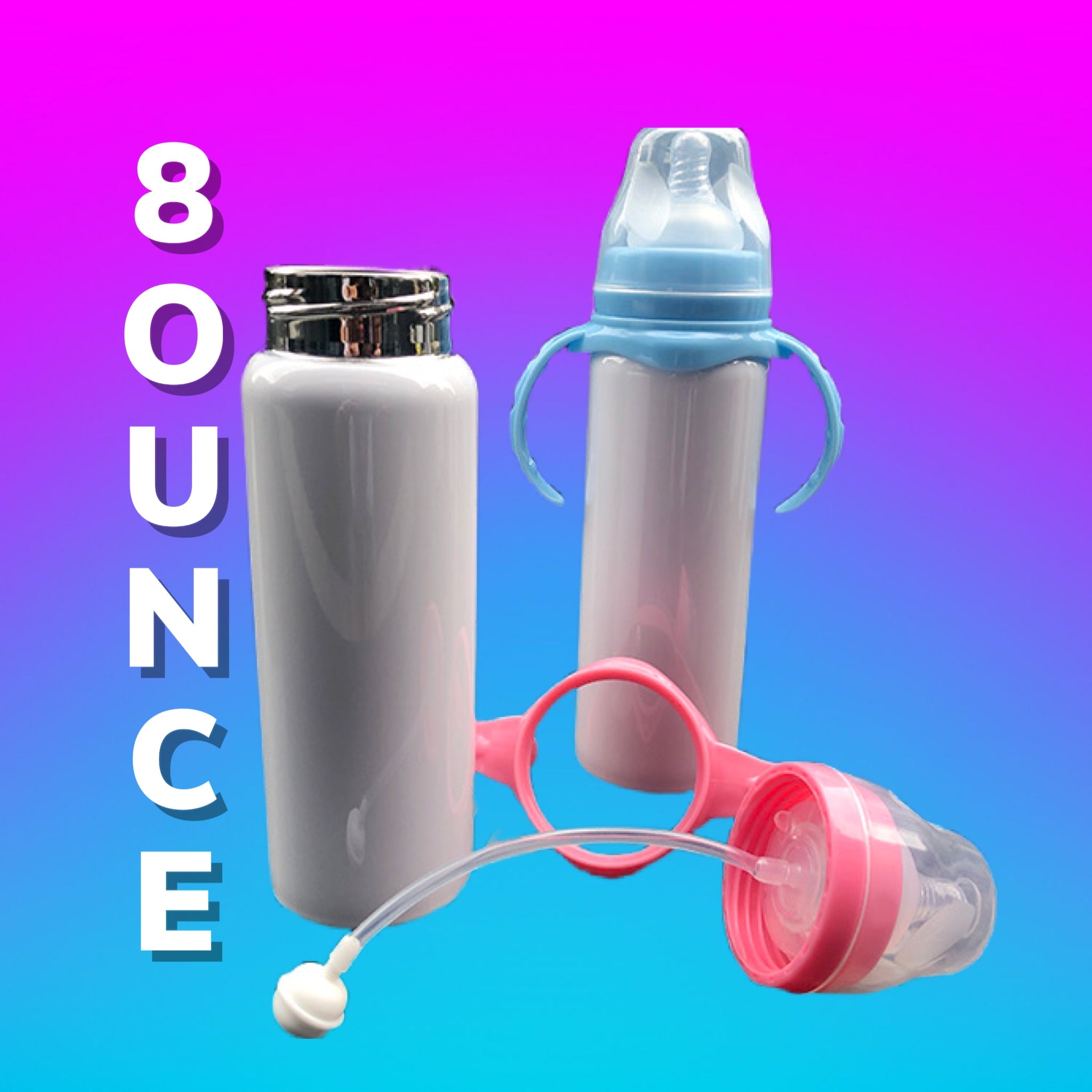 Sublimation 8oz Baby Bottle With Nipple Stainless Steel Thermos Milk Bottle  Insulated Water Cup Portable For