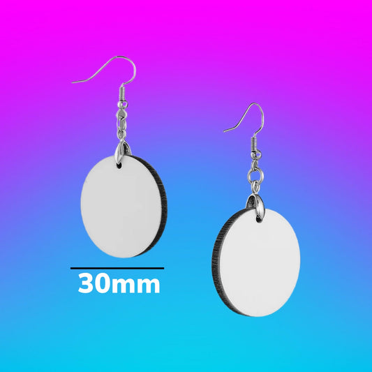 Sublimation blank Small CIRCLE  mdf earring We Sub’N