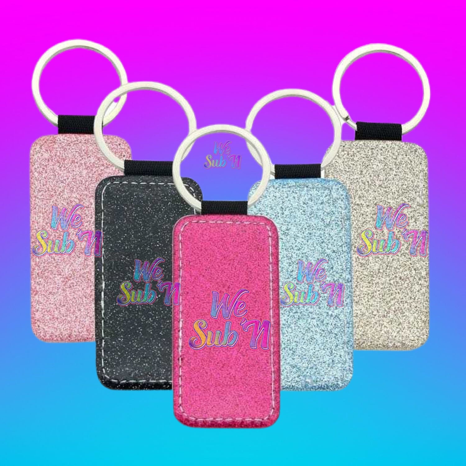 Sublimation glitter Keychain (Blank) We Sub’N