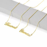 Cursive Zodiac fashion necklace with box style chain