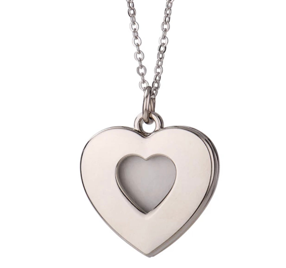 Sublimation sliding heart necklace