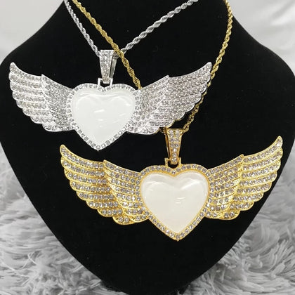 Sublimation heart angel wings