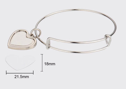 Sublimation metal HEART bracelet