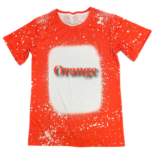 Orange Sublimation Faux bleach splatter shirt