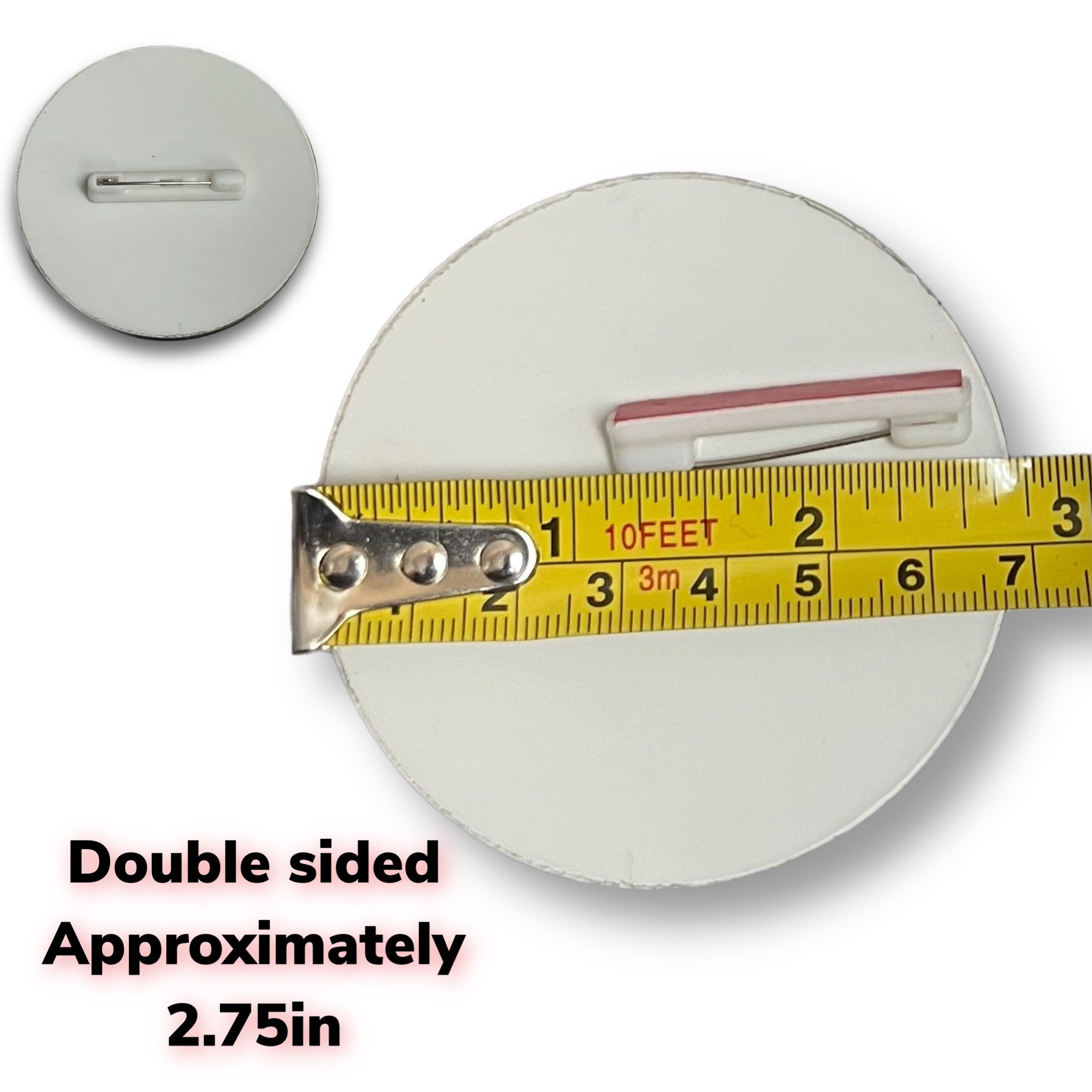 Sublimation MDF Badge Button (5) Circle with Pin Approximately 2.75in (Set of 5)