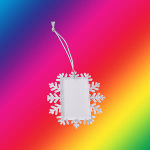 Sublimation Double Sided  LARGE SNOW FLAKE Clear Plastic Christmas Ornaments