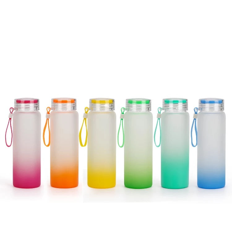 Sublimation ombré frosted glass water bottle (500ml) We Sub’N