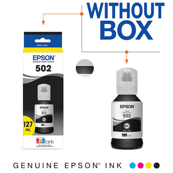 NOT SUBLIMATION EPSON T502 EcoTank Ink Ultra-high Capacity Bottle Black (T502120-S) for select Epson EcoTank Printers