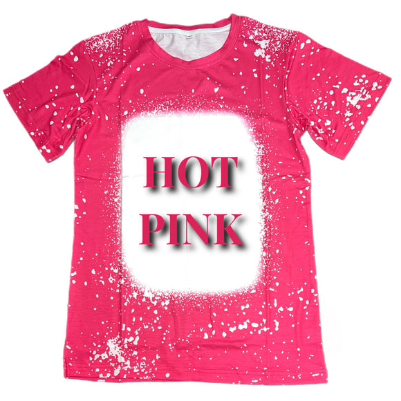 Hot Pink Sublimation Faux bleach splatter shirt