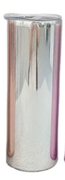 chrome Sublimation 20 oz metallic holographic tumbler We Sub’N