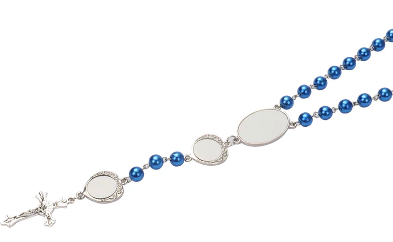 BLUE  SUBLIMATION ROSARY (7 blanks) We Sub’N