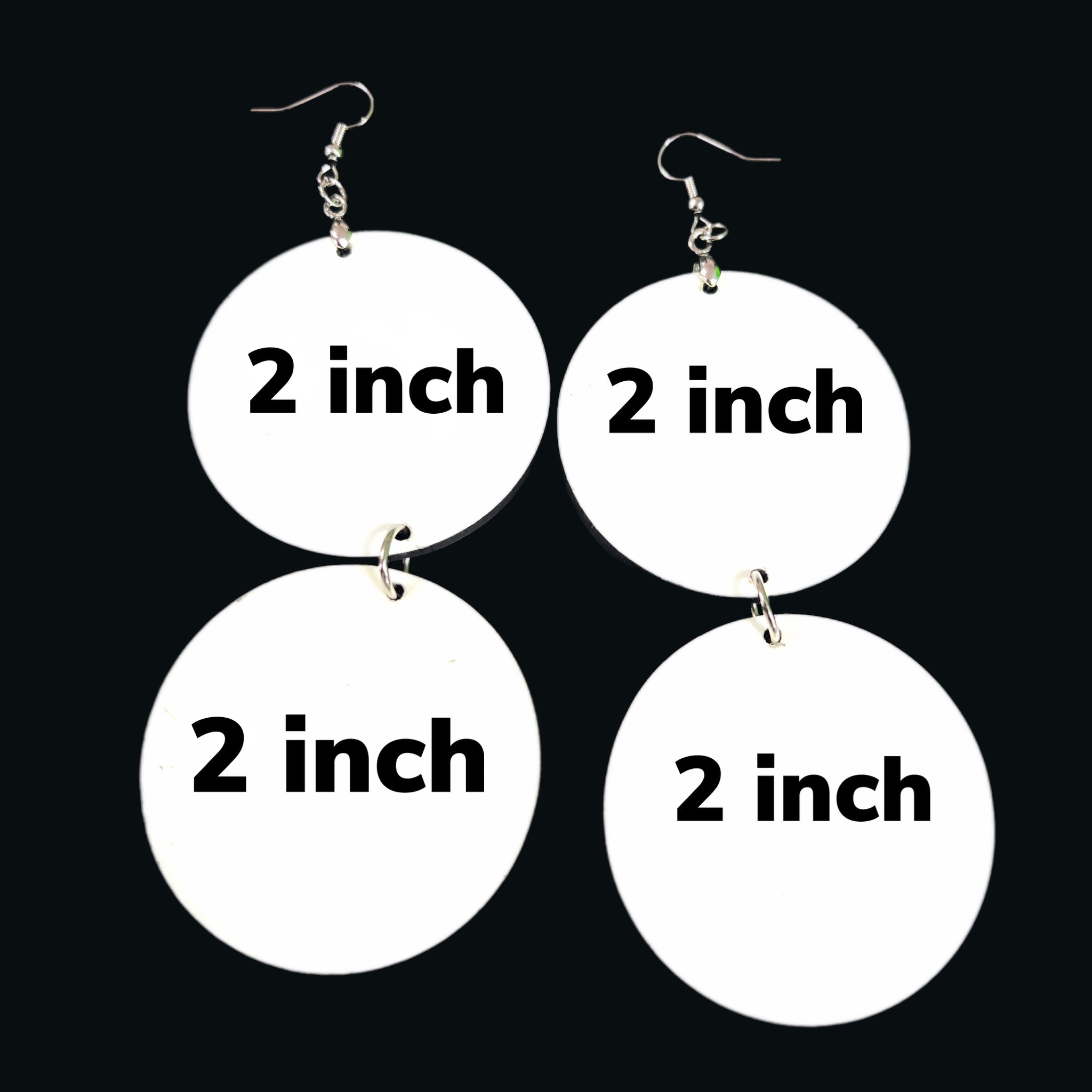 Sublimation blank large double  CIRCLE dangle  mdf earring