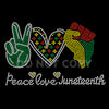 RHINESTONE peace ☮️ love ❤️ Juneteenth #117