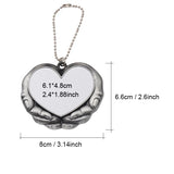Sublimation hands around heart metal ornament