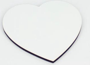 Sublimation 4" x 3.85" Gloss White  Heart Hardboard Coaster w/o Cork Back