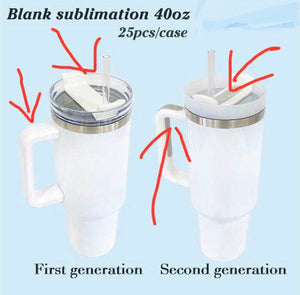 Sublimation Tumbler With Colored Handle 40oz