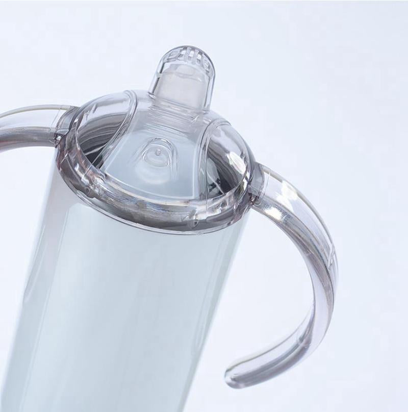 Sublimation straight 12 oz sippy cup dual lid We Sub’N