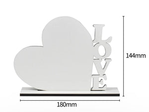 Sublimation vertical LOVE heart Photo Plaque