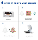 Tree Doubled sided sublimation aluminum wind spinner