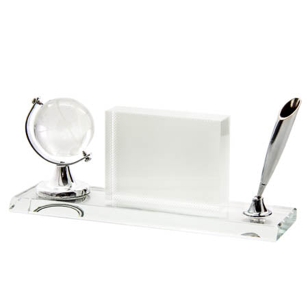 Sublimation crystal globe with  frame and pen holder