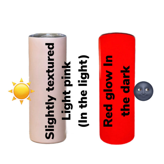 Sublimation slightly textured light pink to red glow in the dark(SMELLS LIKE SEWAGE) We Sub’N