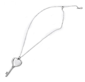 Sublimation zinc heart key necklace