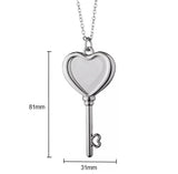 Sublimation zinc heart key necklace