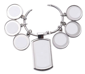Sublimation high quality  Blank 7 charms set keychains