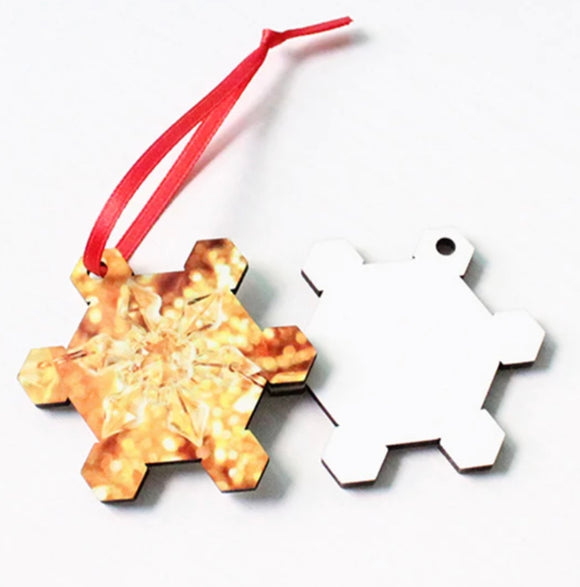 Sublimation mdf double sided SNOW FLAKE ornament