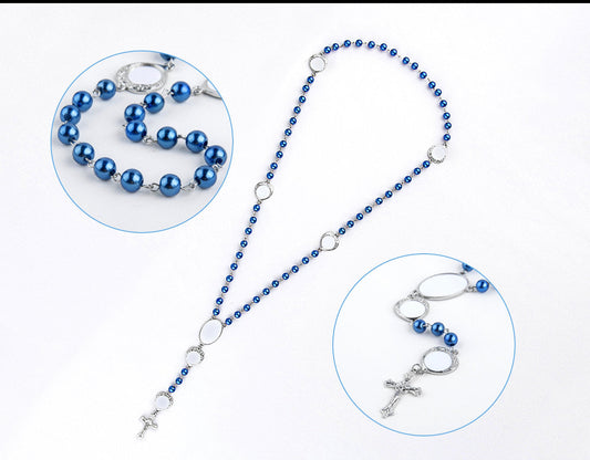 BLUE  SUBLIMATION ROSARY (7 blanks) We Sub’N